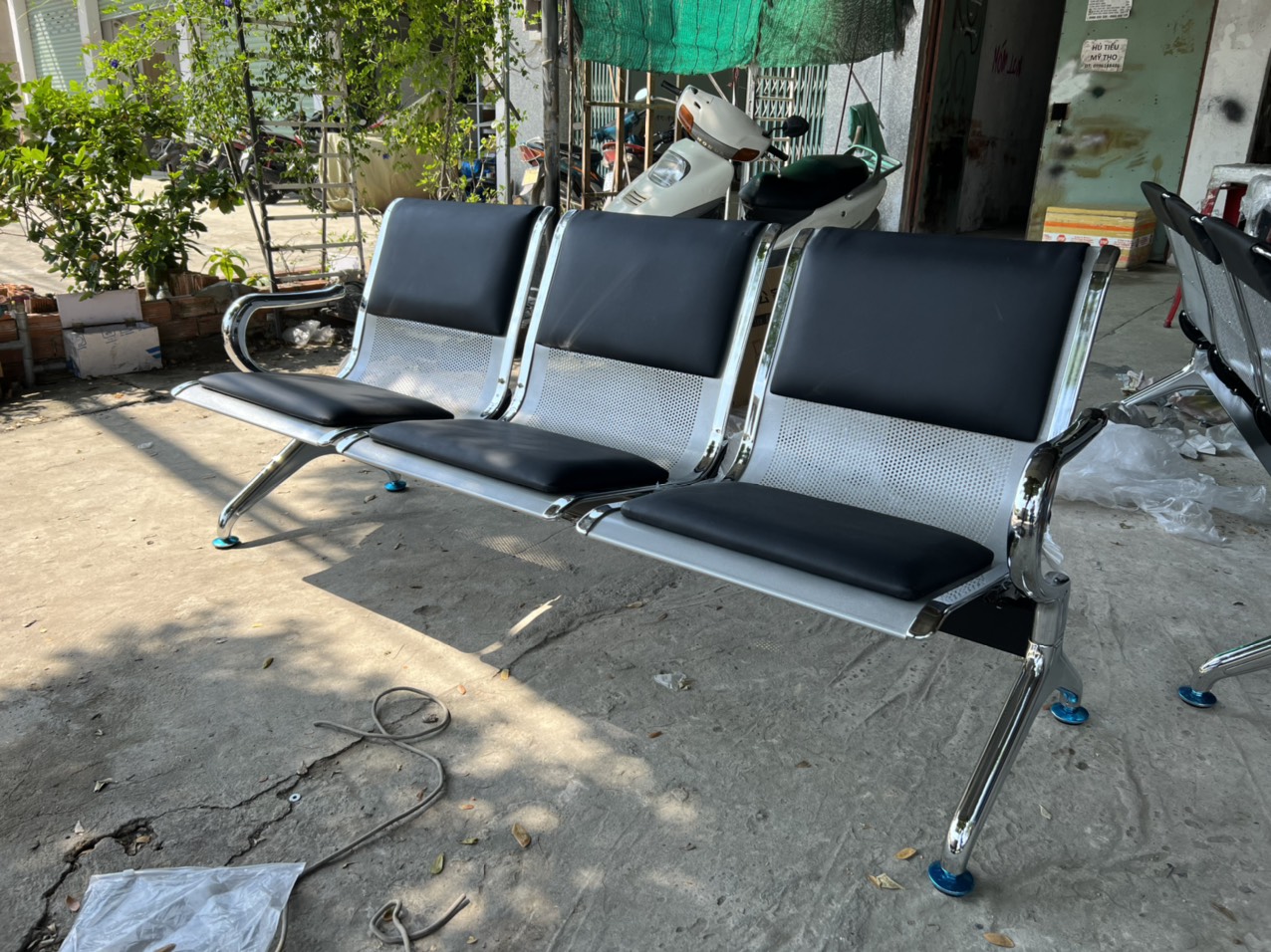 Ghế băng chờ mạ bọc nệm PPS03N-M